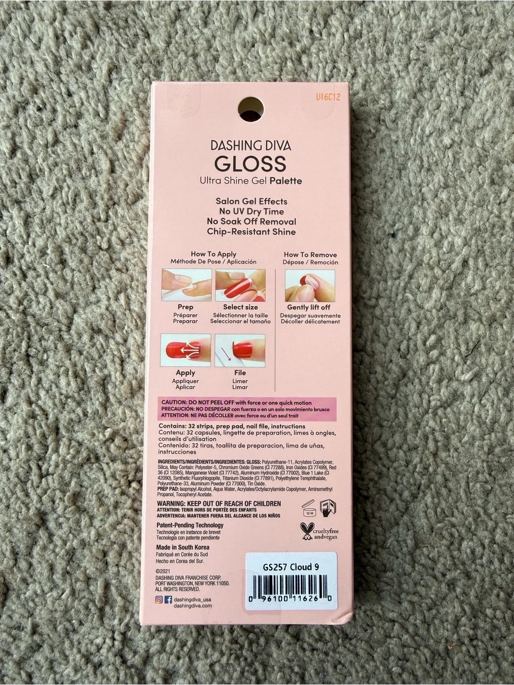 Dashing Diva Gloss Gel Nail Strips — Pink Palette with Rainbow & Cloud Accents